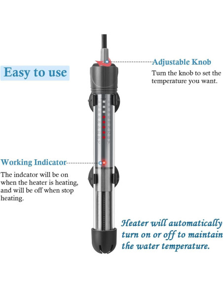 Calentador de Acuario HITOP 50W Ajustable 20-34C Vidrio Engrosado Calentador de Acuario HITOP 50W Ajustable 20-34C Vidrio Engrosado