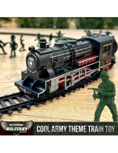 Juego de Tren Eléctrico Militar Atlasonix - 27.94x2.54 cm 2