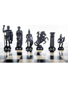 Set de Piezas de Ajedrez Plástico Legión Romana 9,6 cm Negro/Dorado 2