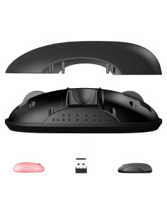 Ratón Inalámbrico ONE-UP w007 Gris, Bluetooth 5.0, 2.4G, Silencioso