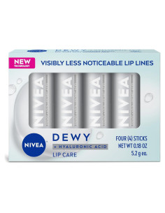 Bálsamo Labial NIVEA Dewy con Ácido Hialurónico - 4 Piezas
