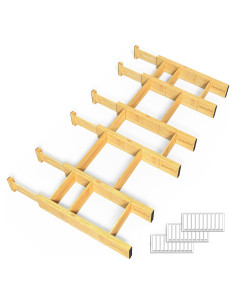 Divisores de Cajones Ajustables SpaceAid de Bambú 6 Piezas
