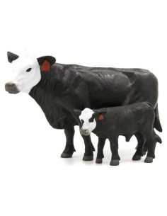 Pareja de Vaca y Ternero Black Baldy Little Buster Toys