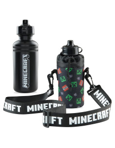 Botella de Agua Minecraft 550ml con Correa Ajustable - Libre BPA