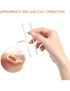 Hisopos de Algodón Ecológicos Simetufy 2000 Piezas Doble Punta 2