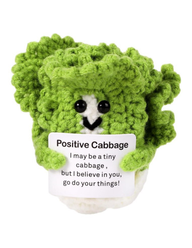 Muñeca de Repollo Tejida BOXOB 8cm con Mensaje de Aliento