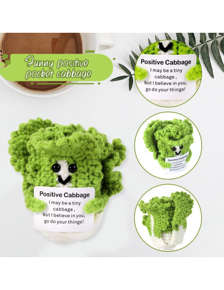 Muñeca de Repollo Tejida BOXOB 8cm con Mensaje de Aliento Muñeca de Repollo Tejida BOXOB 8cm con Mensaje de Aliento