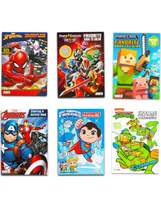 Conjunto de Libros para Colorear Marvel y Superhéroes 11 Unidades 2