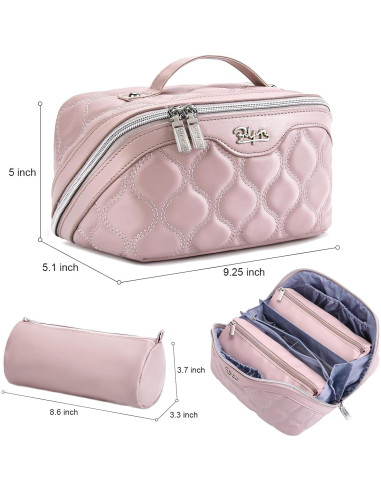 Set de 3 Bolsas de Maquillaje BOYATU Rosa - Organizador Impermeable