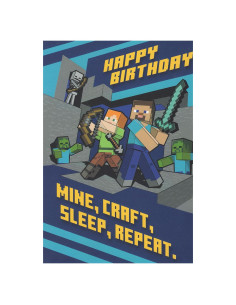 Tarjeta de Cumpleaños Minecraft Heartline - Aventura Épica