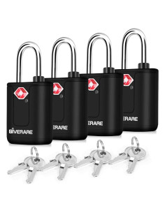 Pack de 4 Candados de Equipaje TSA GIVERARE Antirrobo Negro