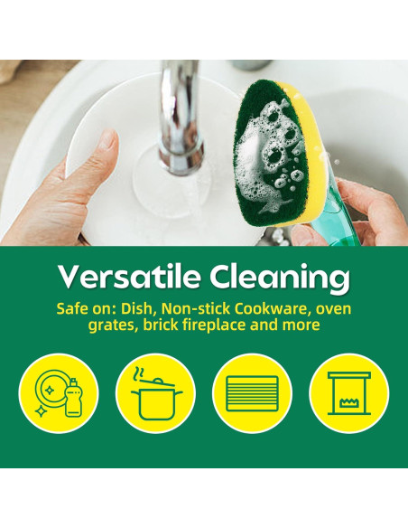 Mango de Lavar Platos LMSMW con 3 Cabezas Reemplazo No Rayas Mango de Lavar Platos LMSMW con 3 Cabezas Reemplazo No Rayas