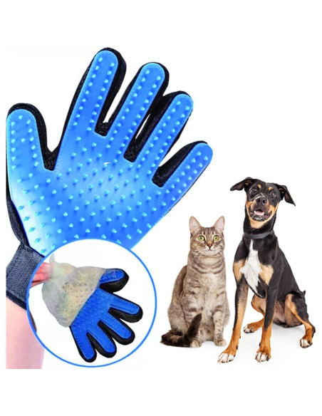 Guante de Aseo para Mascotas Genérico Azul - 2 Piezas
