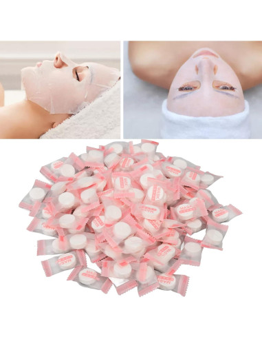 100 Máscaras Faciales Comprimidas Sonew de Algodón Puro
