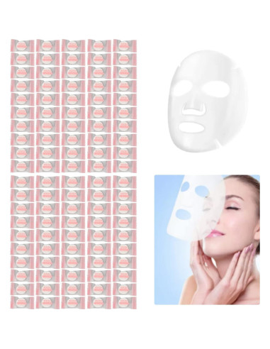 100 Máscaras Faciales Comprimidas Sonew de Algodón Puro