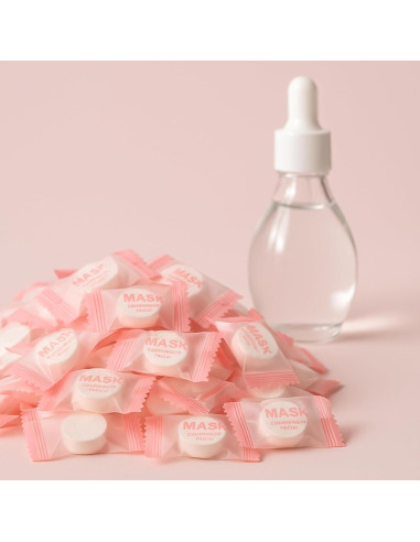 100 Máscaras Faciales Comprimidas Sonew de Algodón Puro