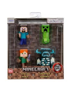 Figuras de Metal Minecraft Jada - Paquete de 4, 6.35 cm