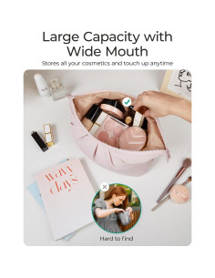 Bolsa de Maquillaje BAGSMART Rosa 17.9x8.8x11.4 cm 2