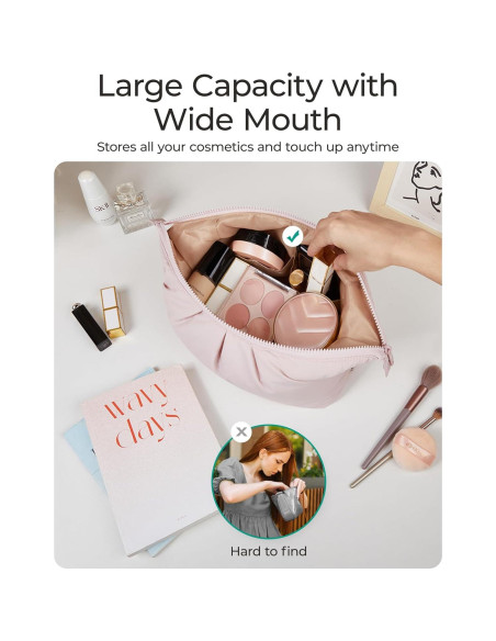 Bolsa de Maquillaje BAGSMART Rosa 17.9x8.8x11.4 cm