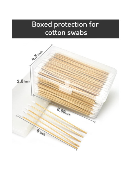 500 Bastones de Limpieza de Algodón 15.24 cm Point-Ring