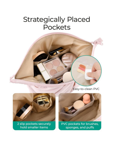 Bolsa de Maquillaje BAGSMART Rosa 17.9x8.8x11.4 cm
