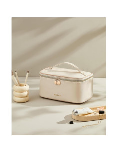 Bolsa de Maquillaje Prite Beige, Organizador Impermeable 24x16.5cm 2