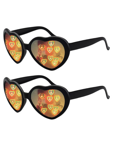 Gafas de Sol Corazón UV400 para Fiesta Rave - Unisex