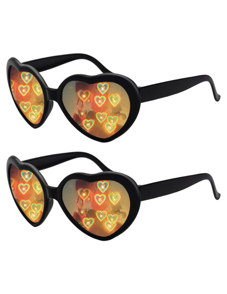 Gafas de Sol Corazón UV400 para Fiesta Rave - Unisex