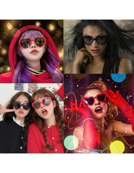 Gafas de Sol Corazón UV400 para Fiesta Rave - Unisex