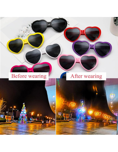 Gafas de Sol Corazón UV400 para Fiesta Rave - Unisex