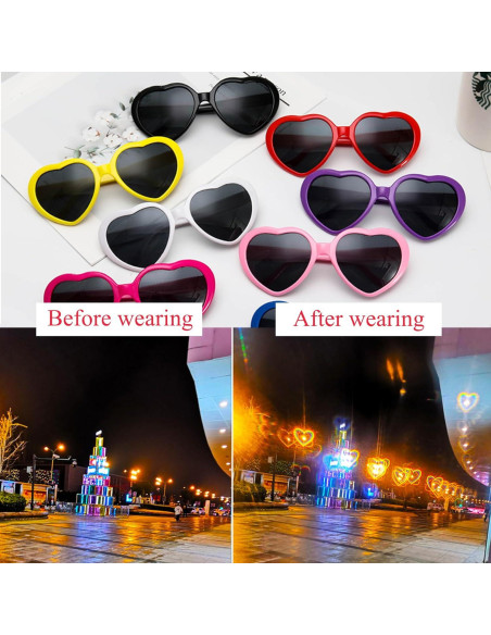 Gafas de Sol Corazón UV400 para Fiesta Rave - Unisex