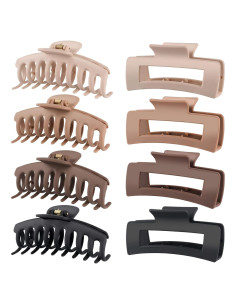 Pinzas para el cabello LuSeren grandes 11x4.7x5 cm colores neutros