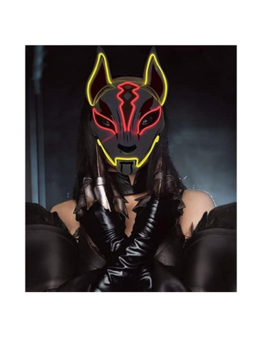 Máscara LED Zorro Fortnite Drift - Cosplay Brillante 17cm