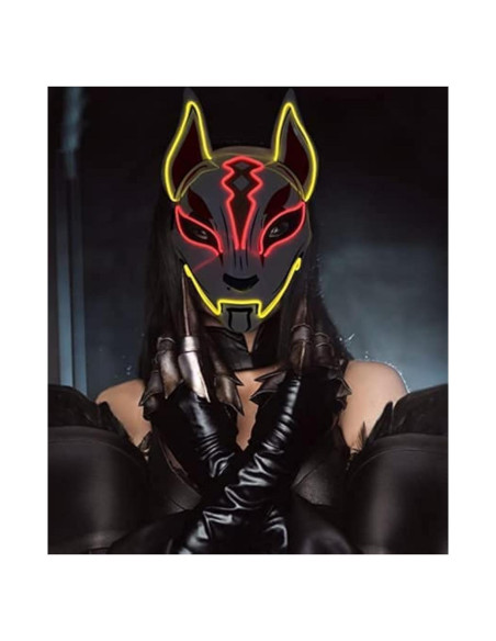 Máscara LED Zorro Fortnite Drift - Cosplay Brillante 17cm