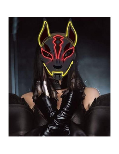 Máscara LED Zorro Fortnite Drift - Cosplay Brillante 17cm