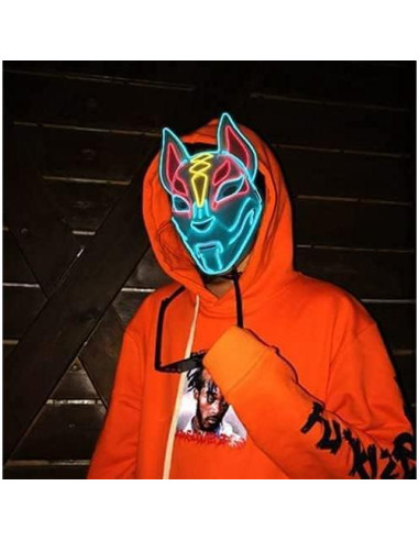 Máscara LED Zorro Fortnite Drift - Cosplay Brillante 17cm