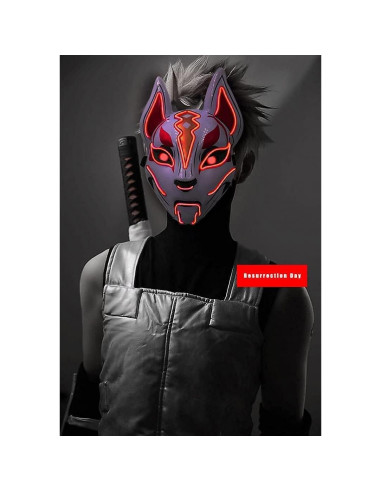 Máscara LED Zorro Fortnite Drift - Cosplay Brillante 17cm