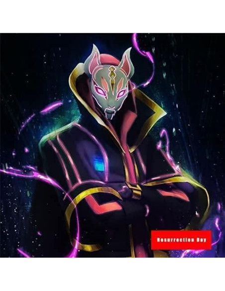 Máscara LED Zorro Fortnite Drift - Cosplay Brillante 17cm