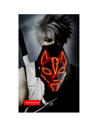 Máscara LED Zorro Fortnite Drift - Cosplay Brillante 17cm