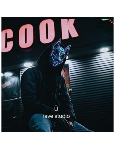 Máscara LED Zorro Fortnite Drift - Cosplay Brillante 17cm