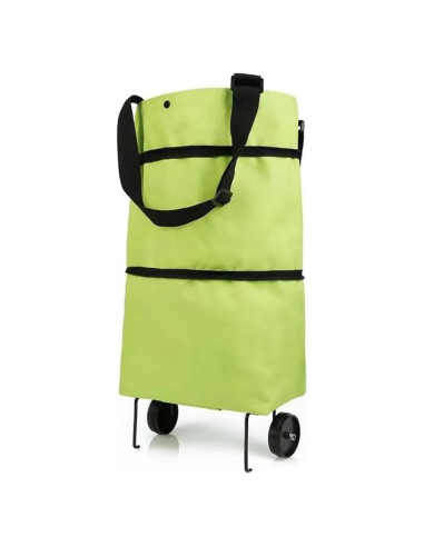 Bolsa de Carrito Plegable ULAKLU Verde con Ruedas 52 cm