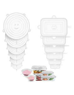 Tapas de Silicona Estirables Wome - 12 Piezas Reutilizables