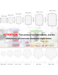 Tapas de Silicona Estirables Wome - 12 Piezas Reutilizables 2