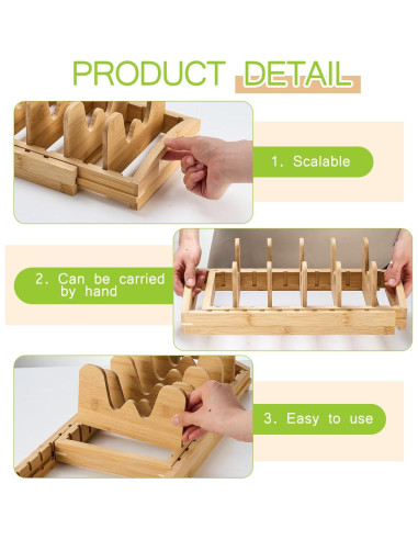 Organizador Expandible de Ollas y Sartenes Teenyyou 34.5-65 cm Madera