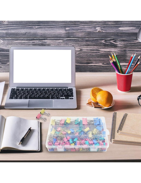 170 Clips de Papel de Colores PENGJINYU - 4 Tamaños Variados