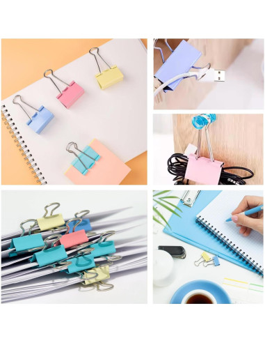 170 Clips de Papel de Colores PENGJINYU - 4 Tamaños Variados