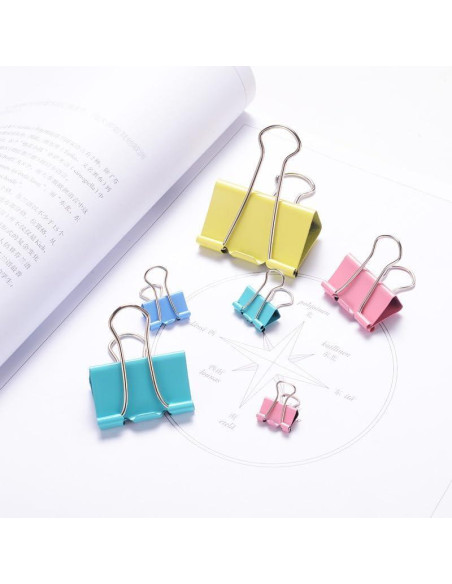 170 Clips de Papel de Colores PENGJINYU - 4 Tamaños Variados