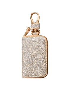 Funda de Llave de Coche Brillante de Cuero PU con Gancho