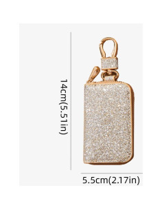 Funda de Llave de Coche Brillante de Cuero PU con Gancho 2