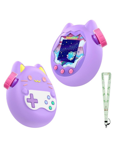 Funda Protectora de Silicona HUKWIMO para Tamagotchi Paradise Morado